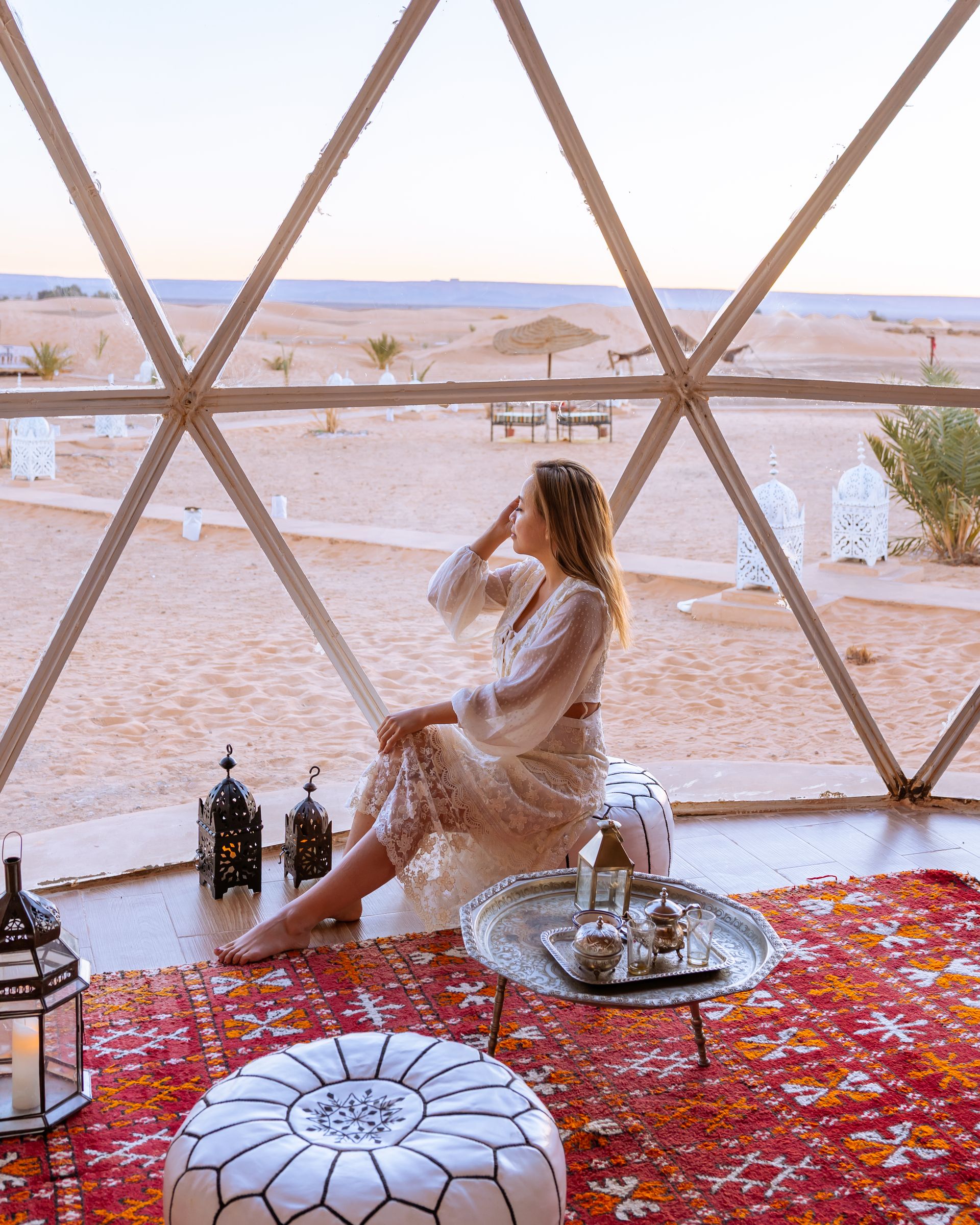 Dome camp in the Sahara Desert, Morocco